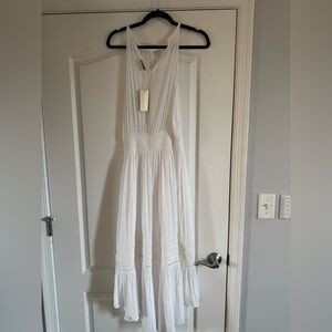 Ramy Brook White Ruffled Tiered Maxi Dress